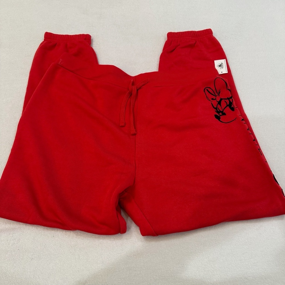 Disney Parks Red Minnie Mouse Track Jogger Sweat Pants - Picture 2 of 7